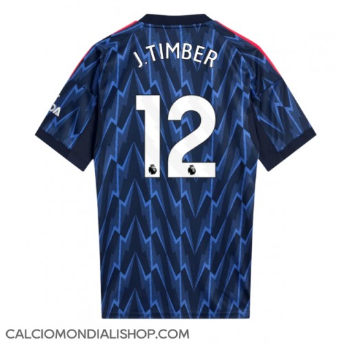 Maglie da calcio Arsenal Jurrien Timber #12 Seconda Maglia 2025-26 Manica Corta